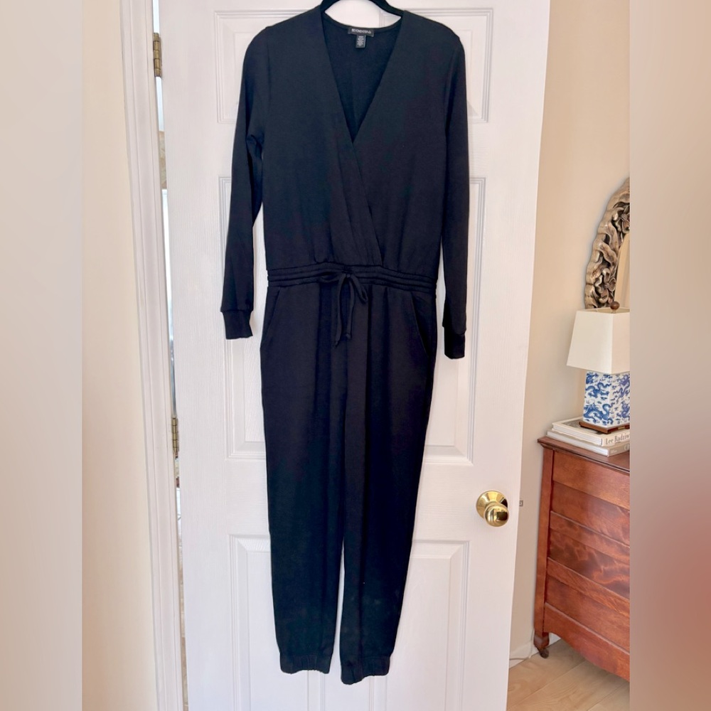 Beyond Yoga - cozy fleece jumpsuit in black. New with tags.